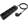 Aisens Regleta de 4 Tomas con Cable de 1,4 m, Negro